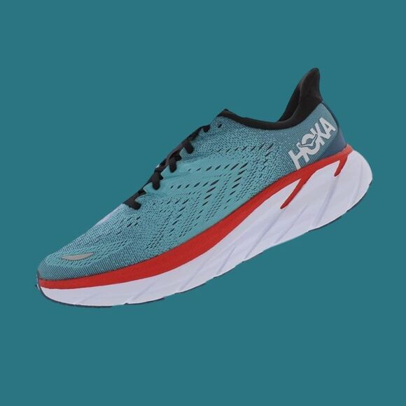 NWOB Men’s Hoka One One Clifton 8 Real Teal/Aquarelle  Running Shoes Sneakers 8. - Picture 1 of 9